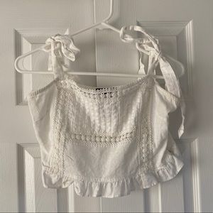 White Cropped Top